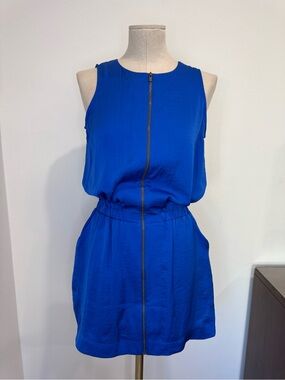 Banana Republic Sleeveless Royal Blue Full-Length Front Zipper Dress Size 0P